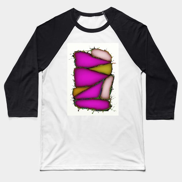 Crushed pink Baseball T-Shirt by Keith Mills